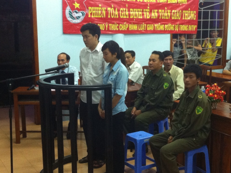 Tổ chức phiên tòa giả định tại xã Nhơn Lý, TP.Quy Nhơn  
