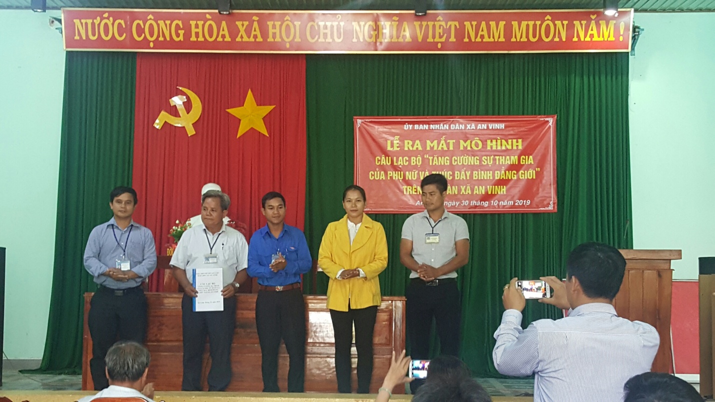 Ra mắt mô hình Câu lạc bộ “Tăng cường sự tham gia của phụ nữ và thúc đẩy bình đẳng giới xã” tại xã An Vinh, huyện An Lão