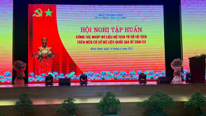 TẬP HUẤN TRIỂN KHAI NHẬP DỮ LIỆU HỘ TỊCH TỪ SỔ HỘ TỊCH TRÊN NỀN CƠ SỞ DỮ LIỆU QUỐC GIA VỀ DÂN CƯ TRÊN ĐỊA BÀN TỈNH BÌNH ĐỊNH