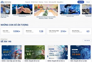 Nền tảng học trực tuyến mở đại trà Onetouch (ảnh:onetouch.mic.gov.vn)