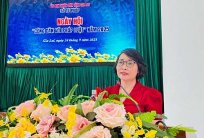 Phó Giám đốc Sở Tư pháp Nguyễn Như Ý phát biểu khai mạc Ngày hội