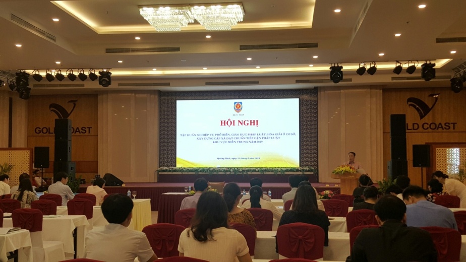 Hội nghị tập huấn nghiệp vụ phổ biến, giáo dục pháp luật, hòa giải ở cơ sở và xây dựng cấp xã đạt chuẩn tiếp cận pháp luật khu vực miền trung năm 2019