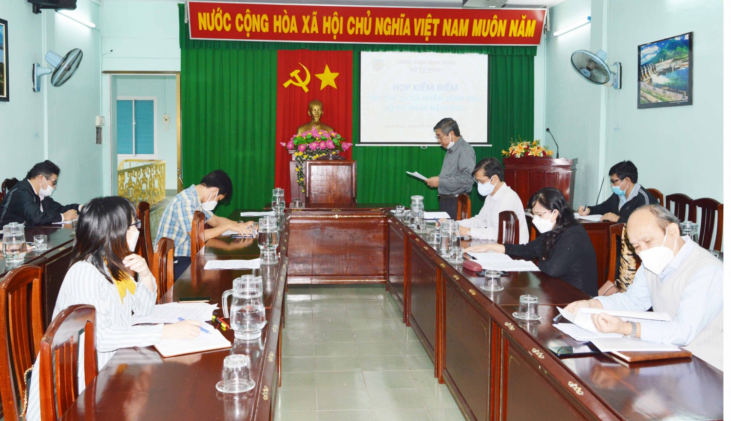 Sở Tư pháp Bình Định:  Tổ chức họp kiểm điểm tập thể  và cá nhân lãnh đạo Sở Tư pháp năm 2021