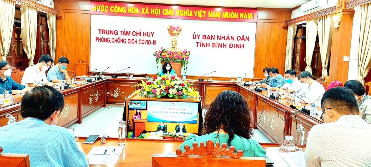 Quang cảnh tại điểm cầu tỉnh Bình Định