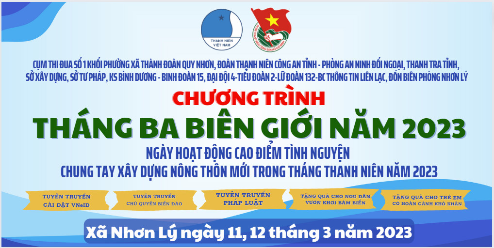 Chi đoàn Sở Tư pháp phối hợp tổ chức Chương trình “ Tháng 3 biên giới năm 2023” tại Xã Nhơn Lý, Tp. Quy Nhơn