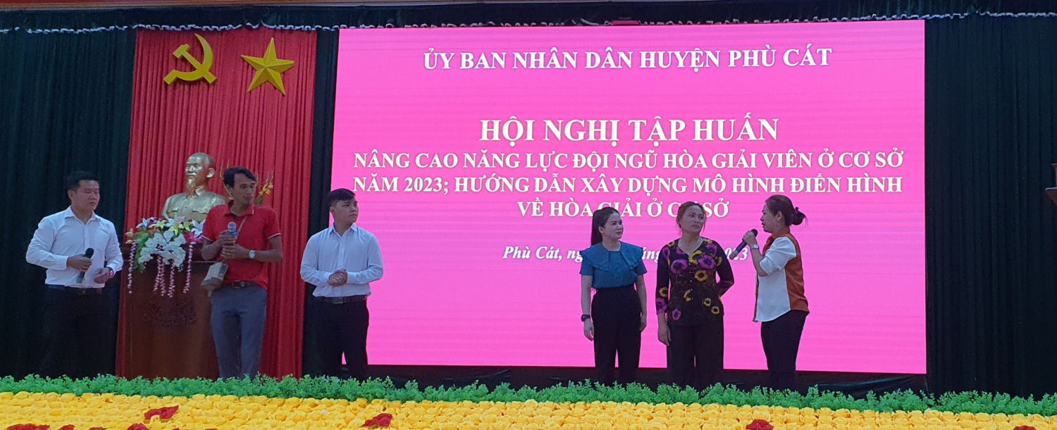 Phù Cát: Tập huấn nâng cao năng lực đội ngũ hòa giải viên cơ sở và hướng dẫn xây dựng mô hình điển hình về hòa giải cơ sở
