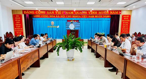 Quang cảnh hội nghị tại điểm cầu Sở Tư pháp tỉnh Gia Lai