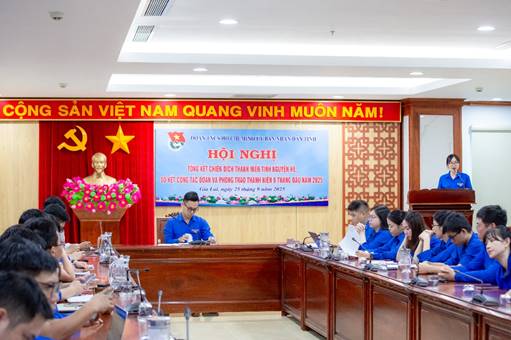 Quang cảnh Hội nghị tổng kết Chiến dịch Thanh niên tình nguyện hè, sơ kết công tác Đoàn và phong trào thanh niên 9 tháng đầu năm 2025