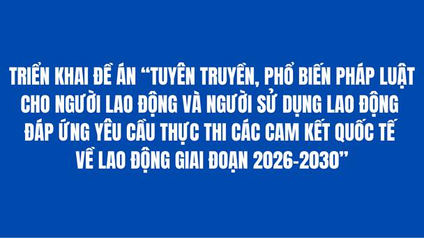 Triển khai Đề án “Tuyên truyền, phổ biến pháp luật cho người lao động và người sử dụng lao động đáp ứng yêu cầu thực thi các cam kết quốc tế về lao động giai đoạn 2026-2030”