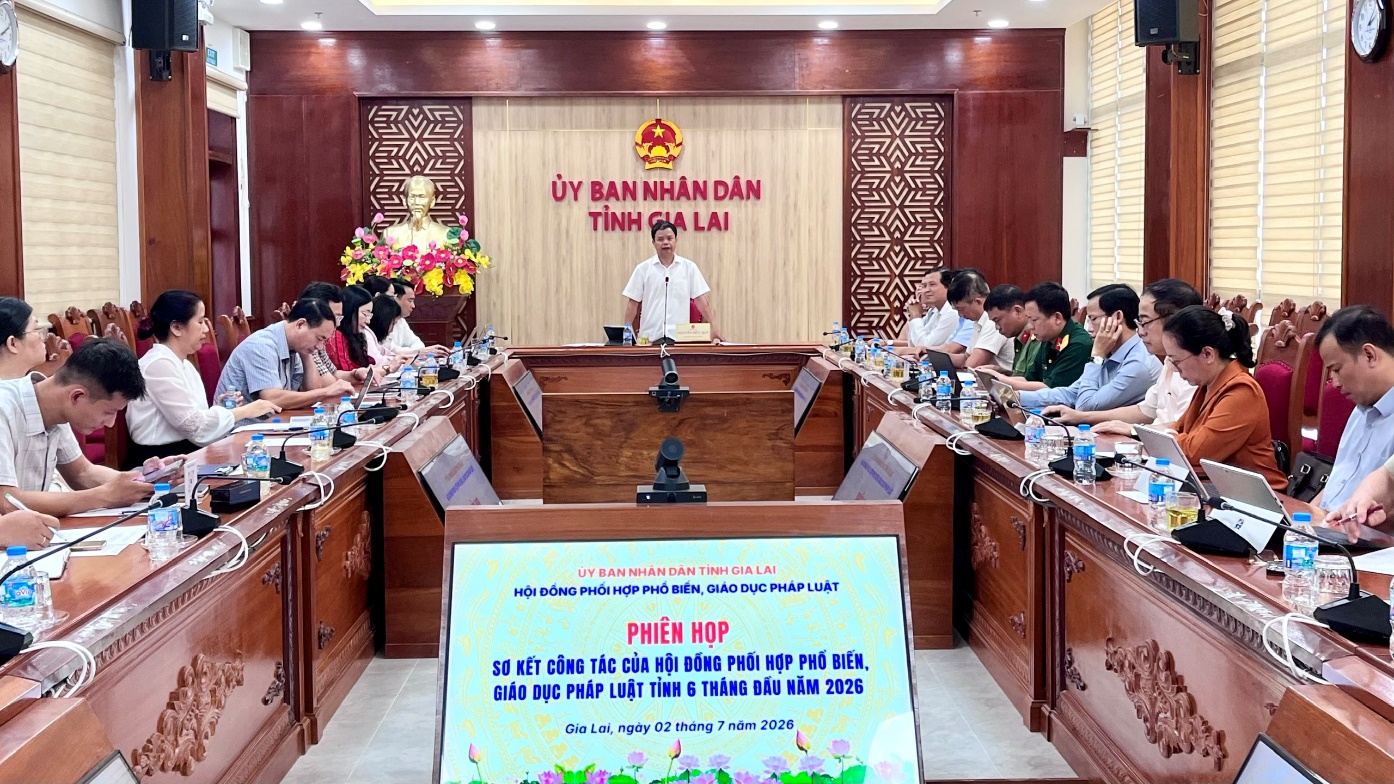 Phiên họp sơ kết công tác của Hội đồng Phối hợp phổ biến, giáo dục pháp luật tỉnh 06 tháng đầu năm 2026