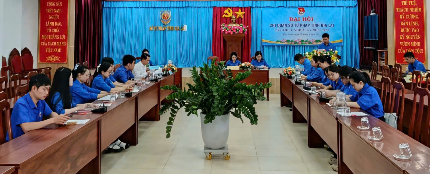 Quang cảnh Đại hội Chi đoàn Sở Tư pháp tỉnh Gia Lai lần thứ I, nhiệm kỳ 2025-2027